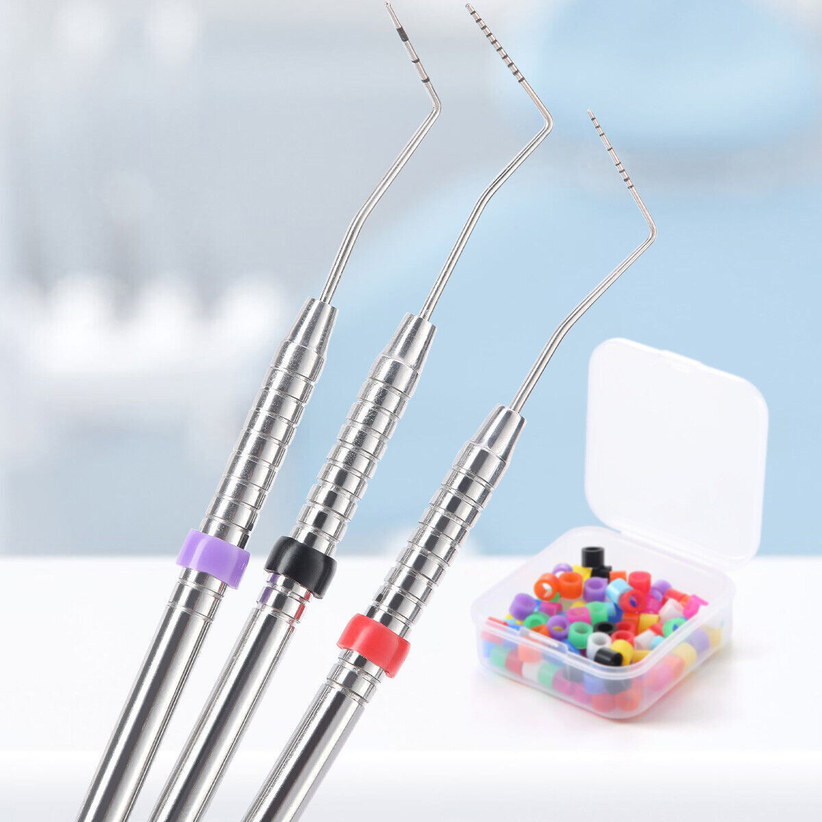 100Pcs Dental Silicone Instrument Color Code Ring Multi-Color Autoclavable Small