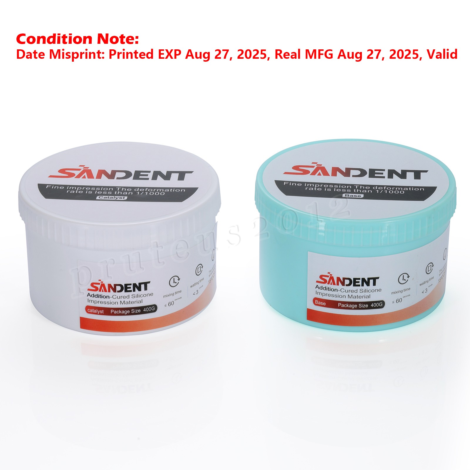 Dental Putty PVS VPS Impression Material Base Normal Set 2 x 400g