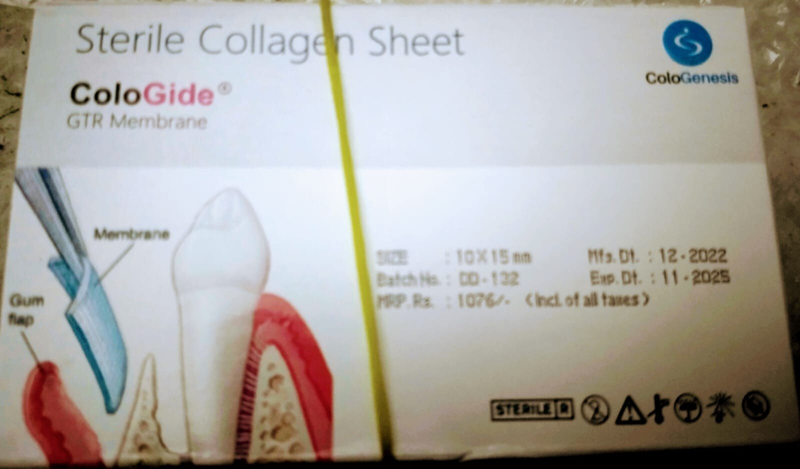 5 Pcs Cologide Sterile Collagen Sheet GTR Membrane EXP AUG 27