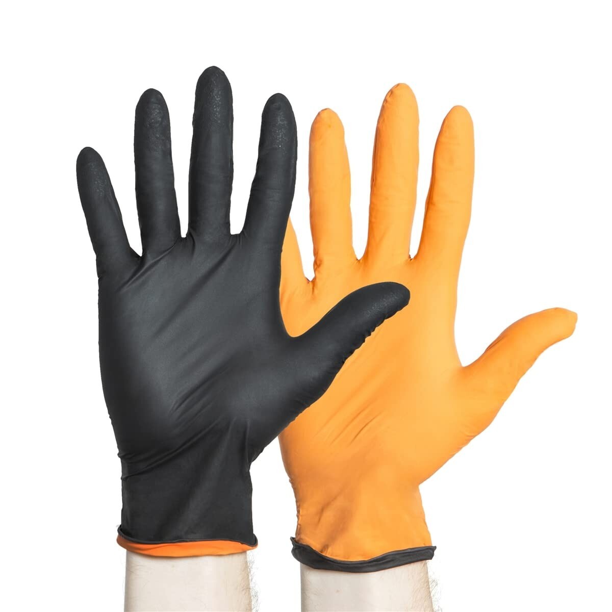 Halyard Black-FIRE 44758 Large Nitrile Exam Gloves Black-Orange (Box of 150)