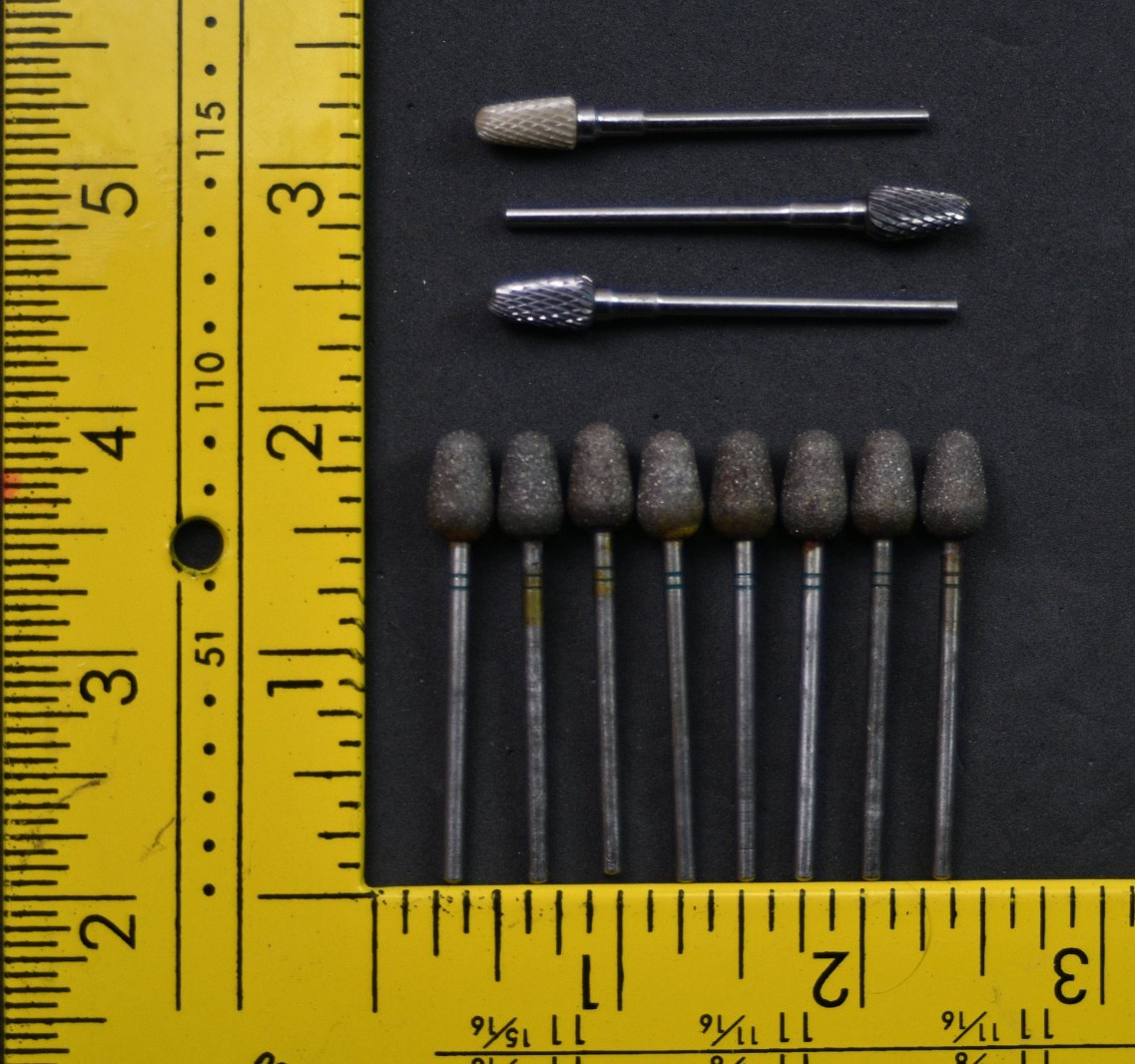 DENTAL BURS OLIVE STRAIGHT LONG LOT OF 11