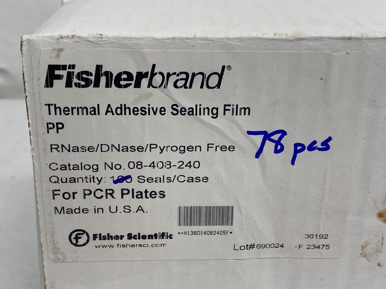 (78) FISHERBRAND Thermal Adhesive PCR Plate Sealing Film Non-Sterile 08-408-240