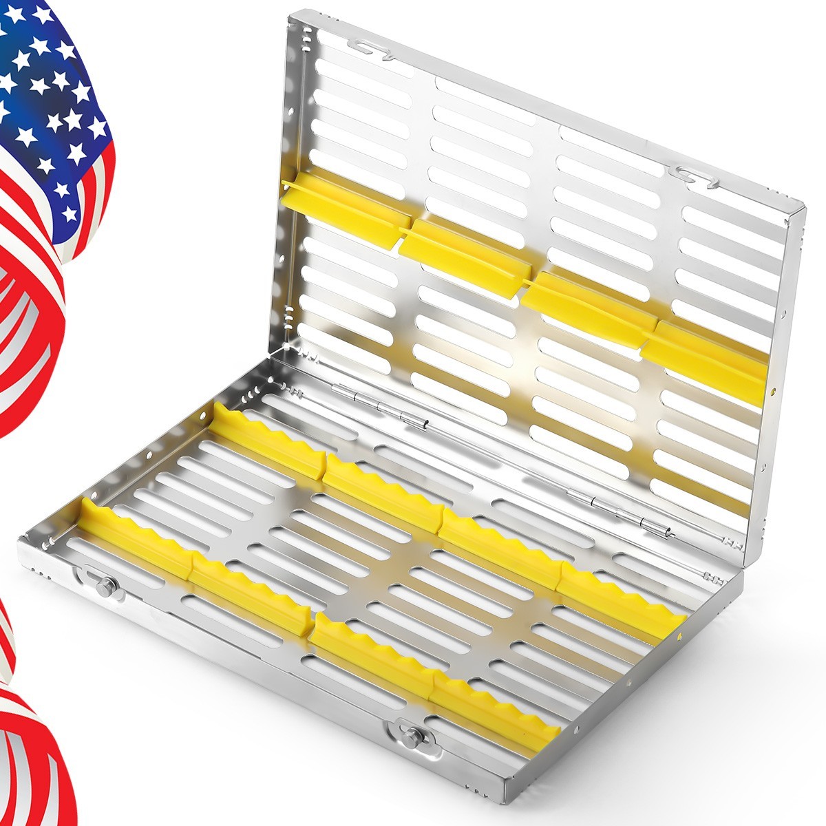 For 20 Instrument Dental Autoclavable Sterilization Cassette Metal Box Rack Tray