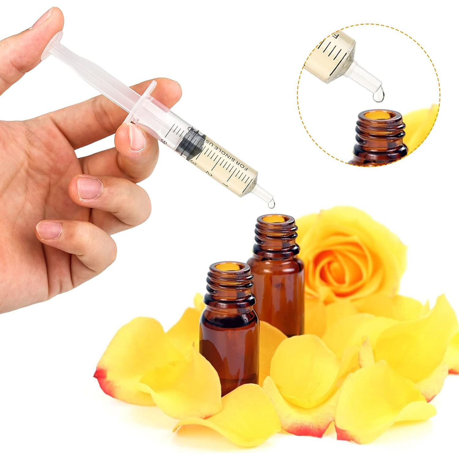 2.5ML 3ML 5ML 10ML Reusable Small Plastic Hydroponics Nutrient Measuring Syringe