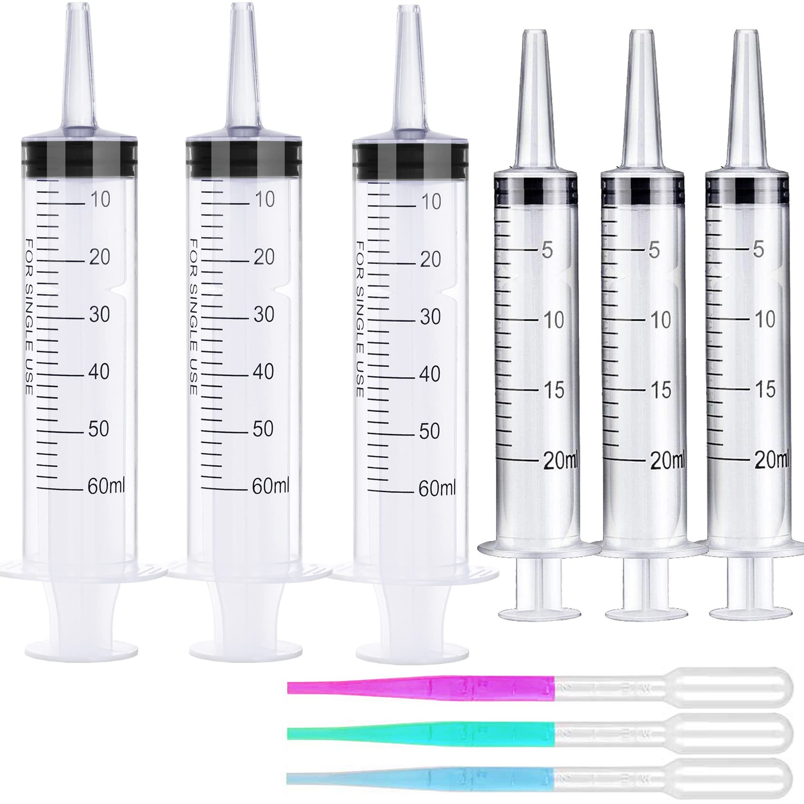 60ml + 20ml Syringe for Liquid set – Syringes without Needle 20+60ML, 20+60ml