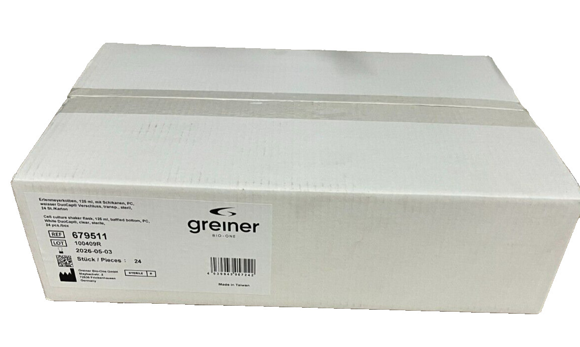Greiner Bio-One 679511 Cell Culture Shaker Flask 125mL with DuoCap Box of 24