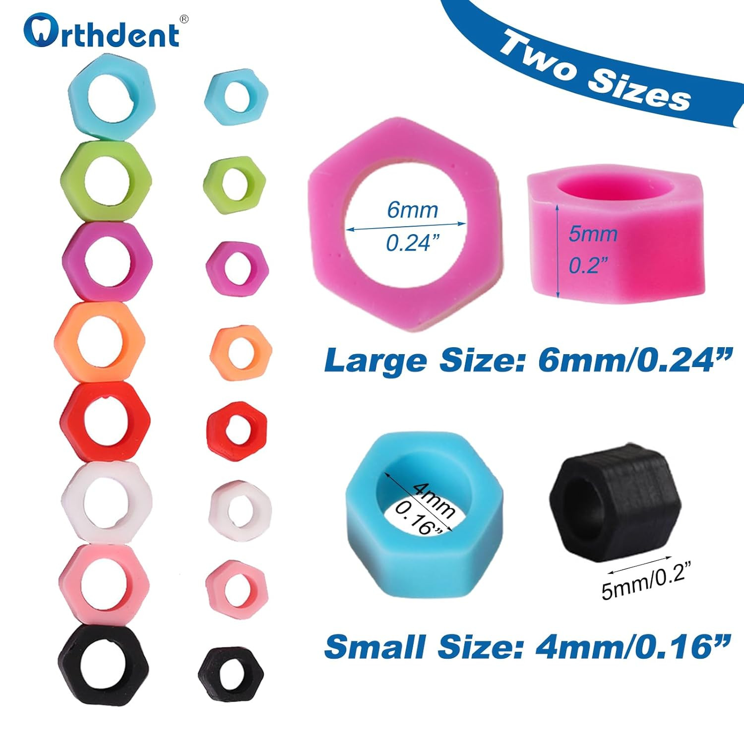 100Pcs Multi-Color Orthodontic Silicone Code Rings for Dental Instruments