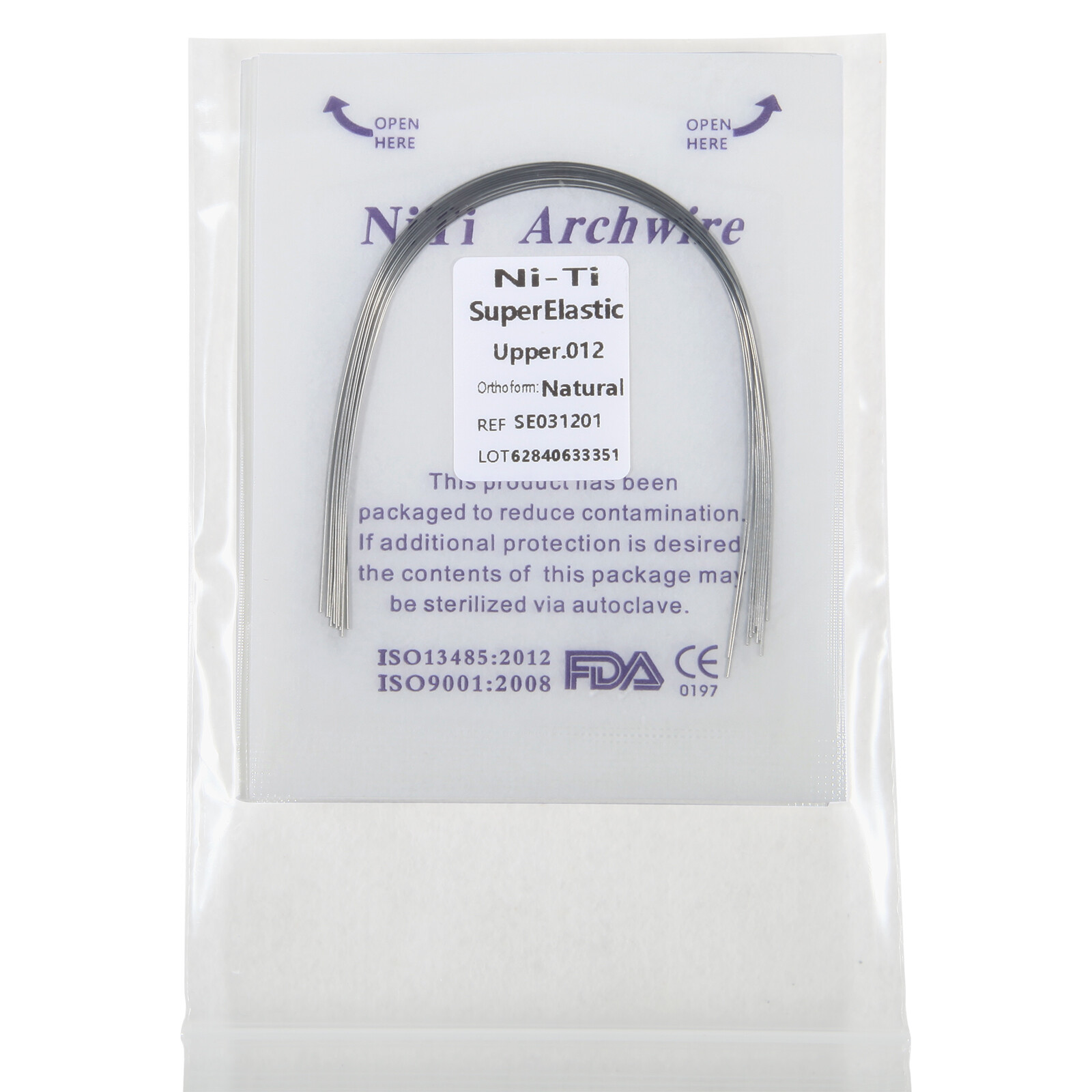 100pcs Dental Orthodontic Arch Wire Round Niti Natural 0.12 Upper Super Elastic