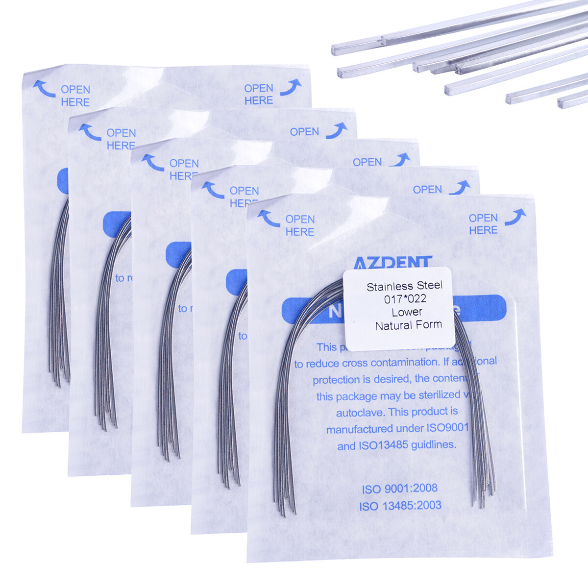 16 Sizes 10X Dental Orthodontic Arch Wire Stainless Steel Rectangular Natural AZ