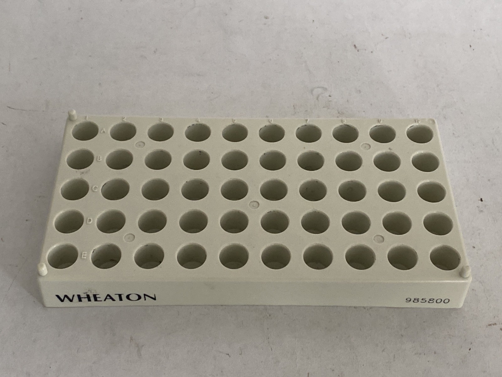 WHEATON Polypropylene 50-Position Vial Racks Stackable for 12.5mm Tubes 985800