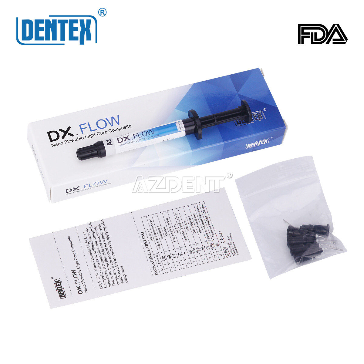 DENTEX Flowable Light Cure Composite Resin Medium Flow/Adhesive Light Cure