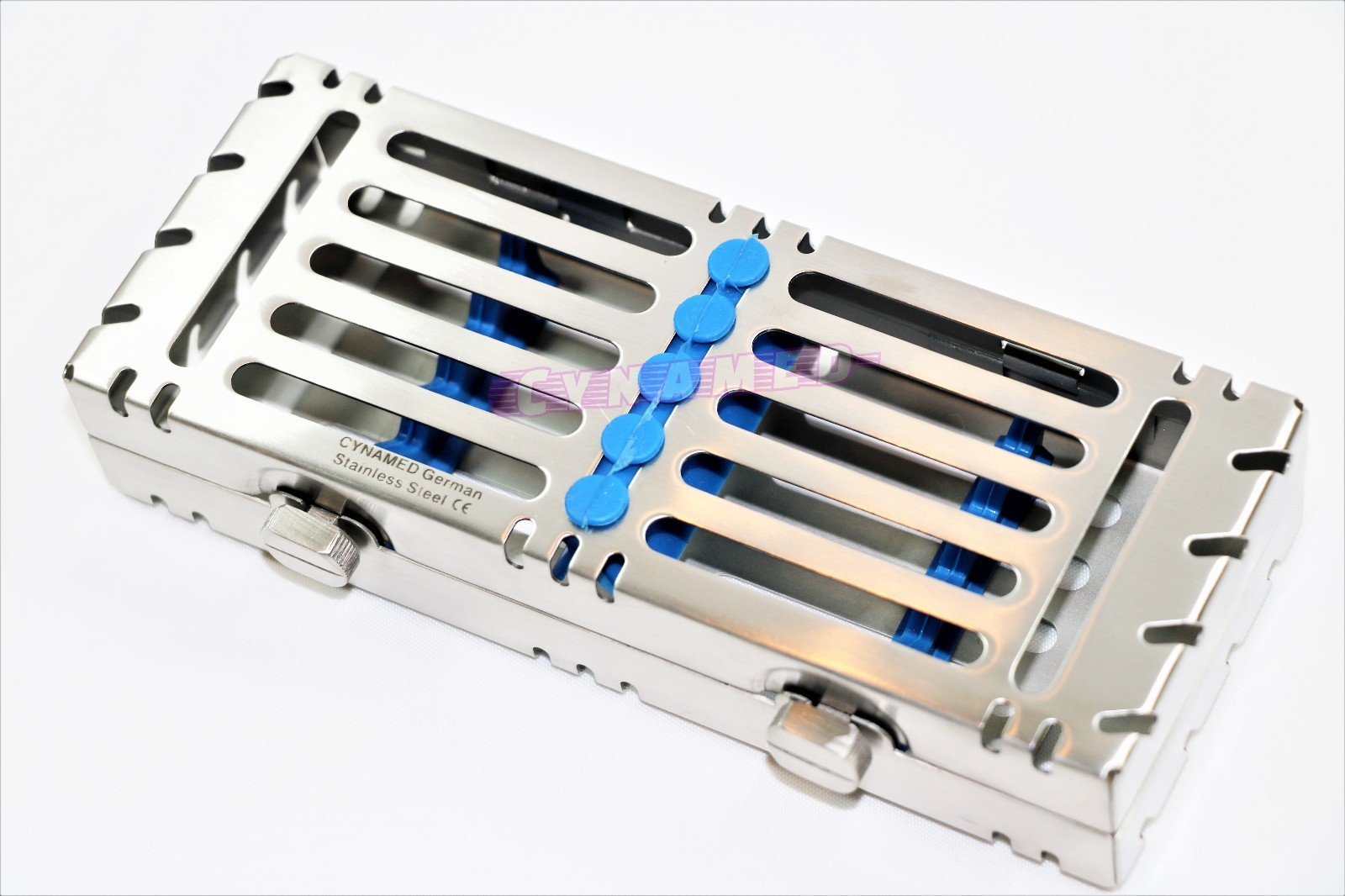 4 EA STERILIZATION CASSETTE WITH DOUBLE BUTTONS FOR 5 INSTRUMENTS AUTOCLAVABLE