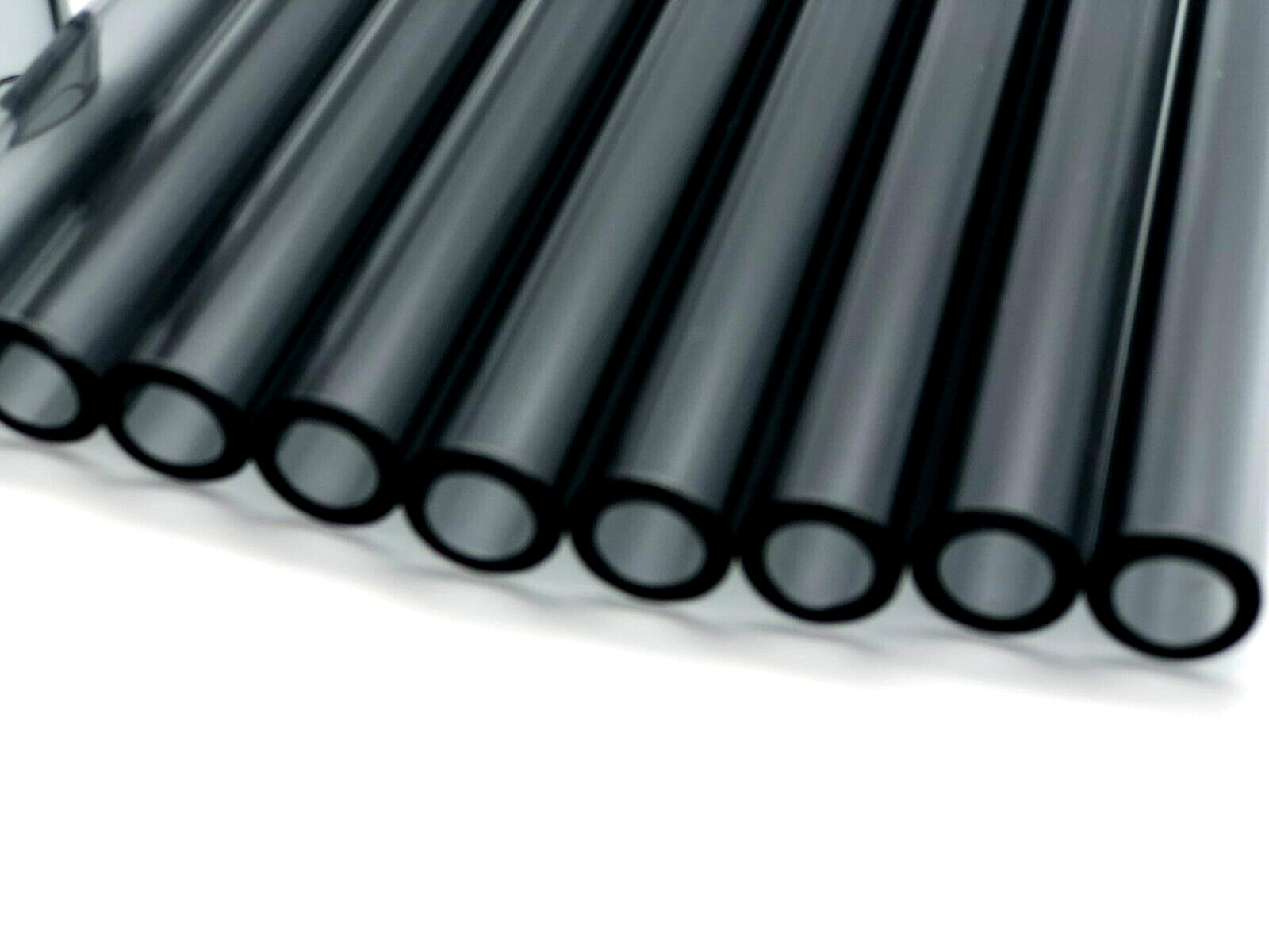 4.5” long (8) Pcs 12mm OD 8mm ID Pyrex Glass Blowing Tubing -Transparent black