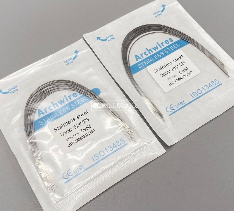 100 Pcs Dental Ortho S.S Arch Wire Round Rectangular Stainless Steel Wires Ovoid