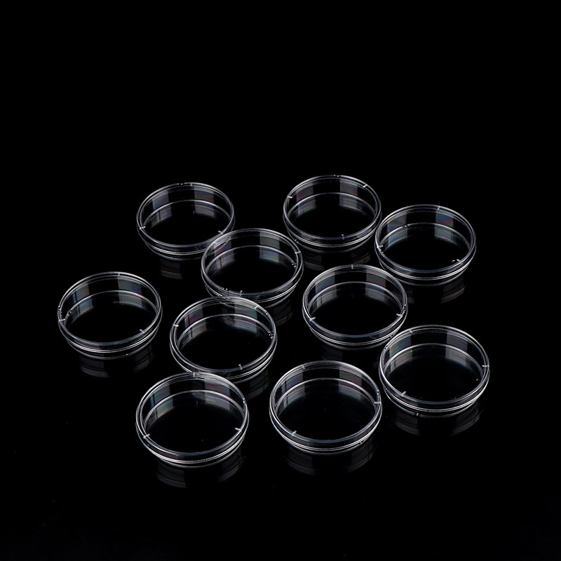 10Pcs/Set Polystyrene Sterile Petri Dishes Bacteria Culture Dish for Laborato-NN