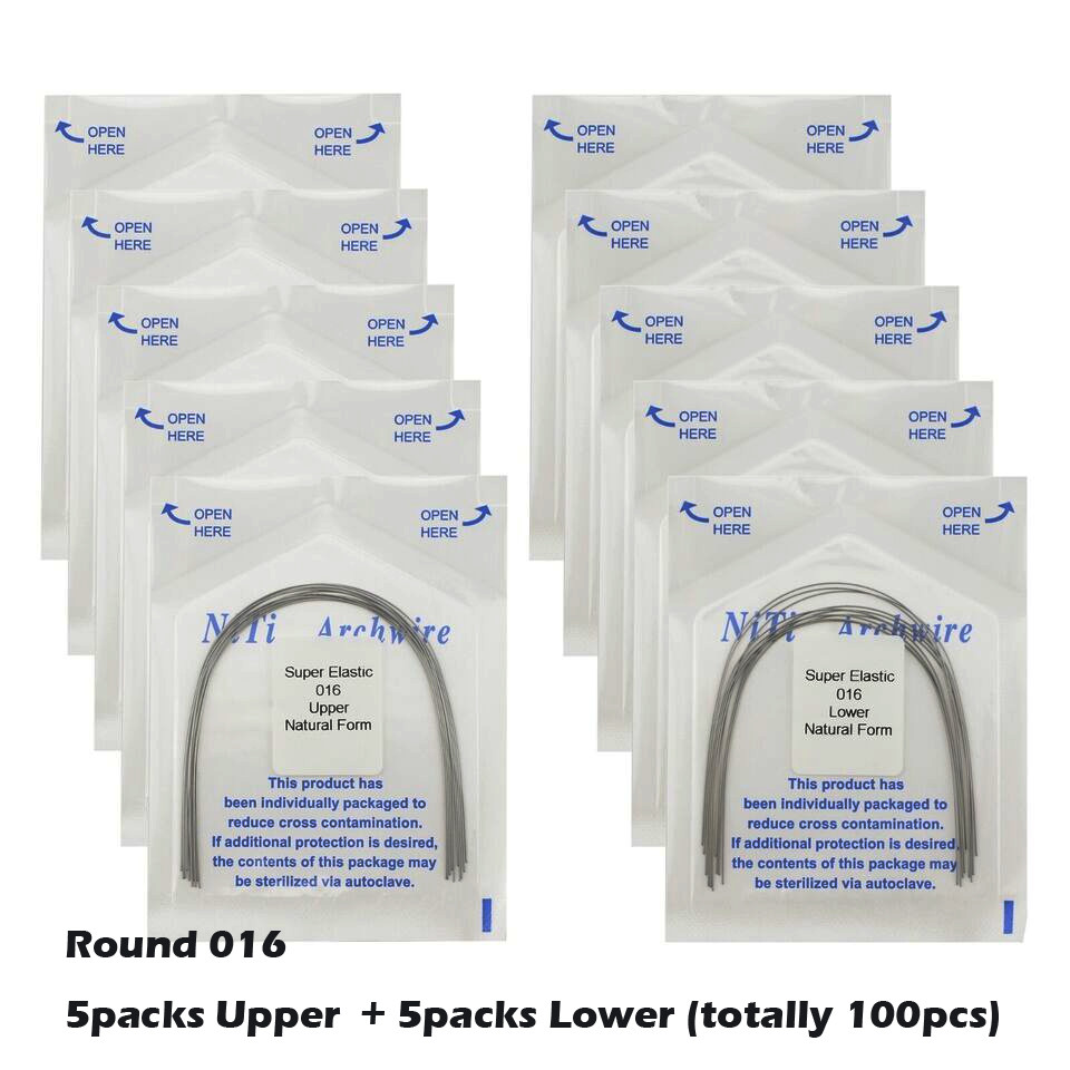 Dental Orthodontic Arch Wire Ligature Ties Niti Natural Brackets Rubber Bands