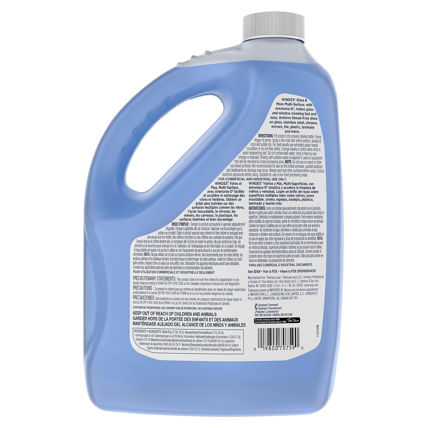 Windex Unscented Glass 1 gallon