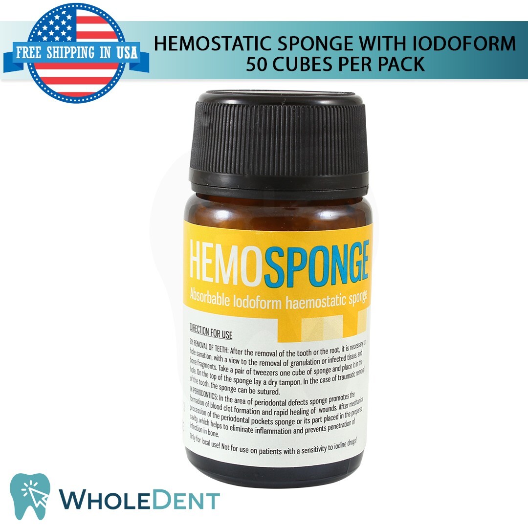 Dental Hem0sponge Collagen With I0doform 50pcs Non-Sterile Full Absorption