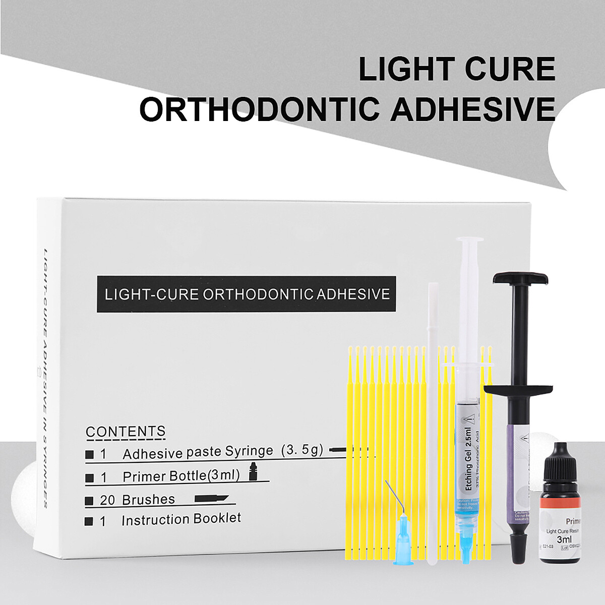 Dental Orthodontic Light Cure Composite Resin Etching Adhesive Etching Gel Set