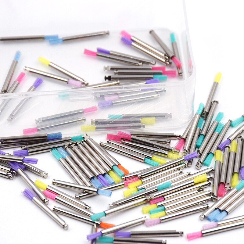 PB300 Dental Prophy Brush Multity Color Polishing Removal Single Use Flat Brush