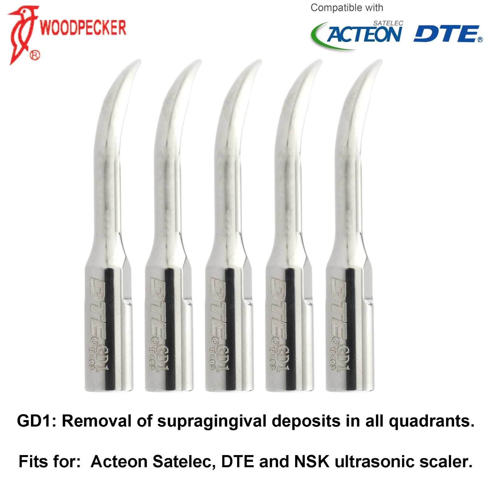 Woodpecker Ultrasonic Scaler DTE V2 V3 LED Handpiece HD-7L Dental Endo Piezo Tip