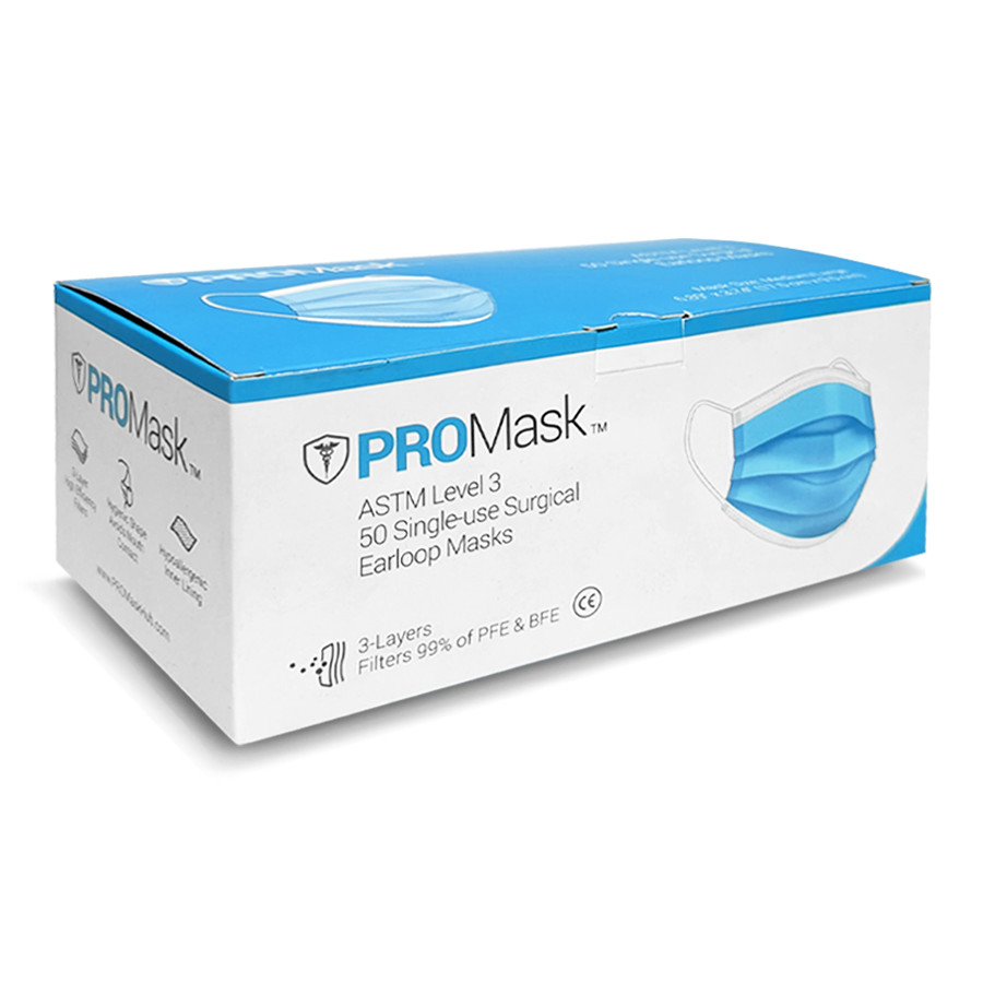 10/50/100 PROMask Disposable Face Masks Medical Surgical Dental 3-Ply Earloop