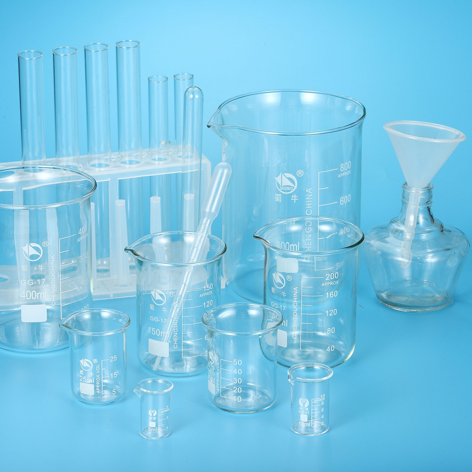 3 Pcs 5ml Low Form Glass Beaker 3.3 Glass Graduated Measuring Cups
