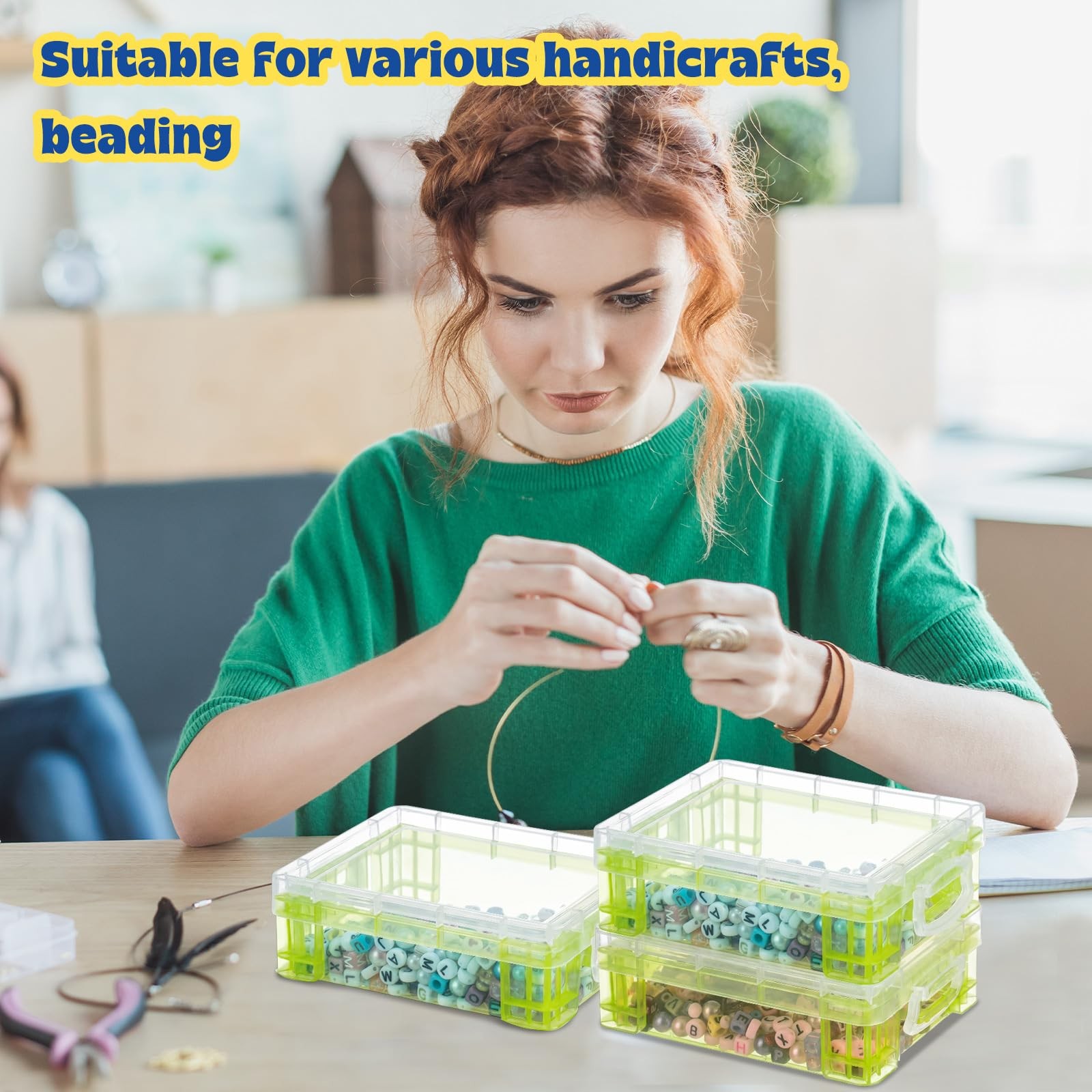Suzile 32 Pcs Plastic Crayon Snap Lids Bulk Stackable Crayon Storage Pen Pencil