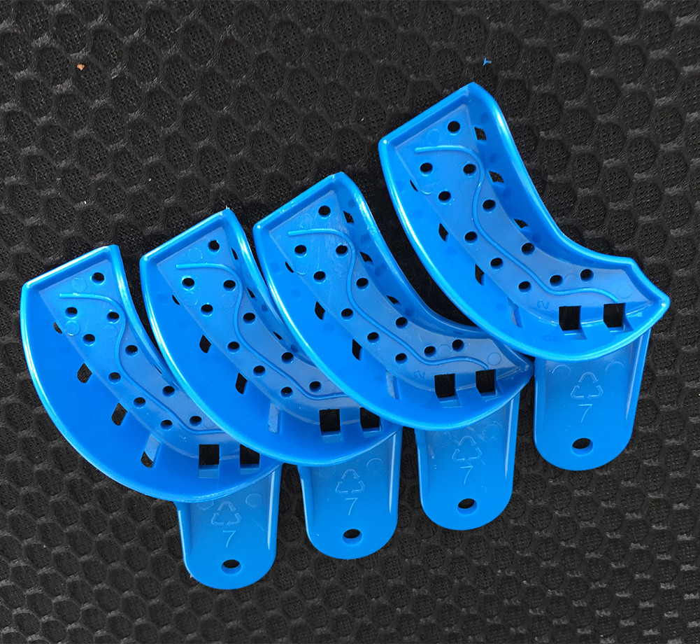 12 Pcs Dental Impression Trays Perforated Plastic Autoclavable Trays EASYINSMILE
