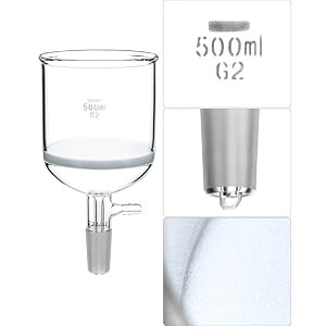 Borosilicate Glass 500ml Buchner Filtering Funnel and 1000 mL Erlenmeyer Flask,