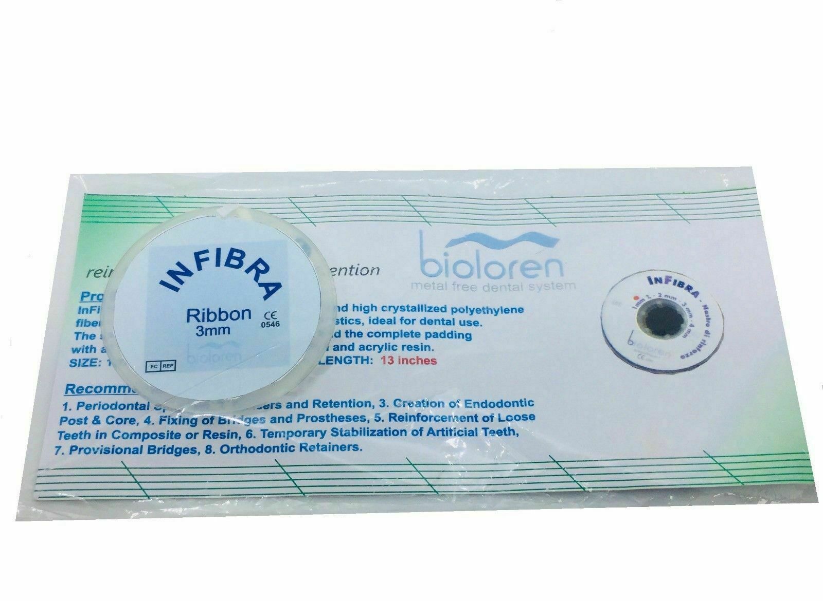 AMMDENT INFIBRA FIBER SPLINT BIOLOREN Light Cure Glass Fiber Dental 1 mm DENTAL
