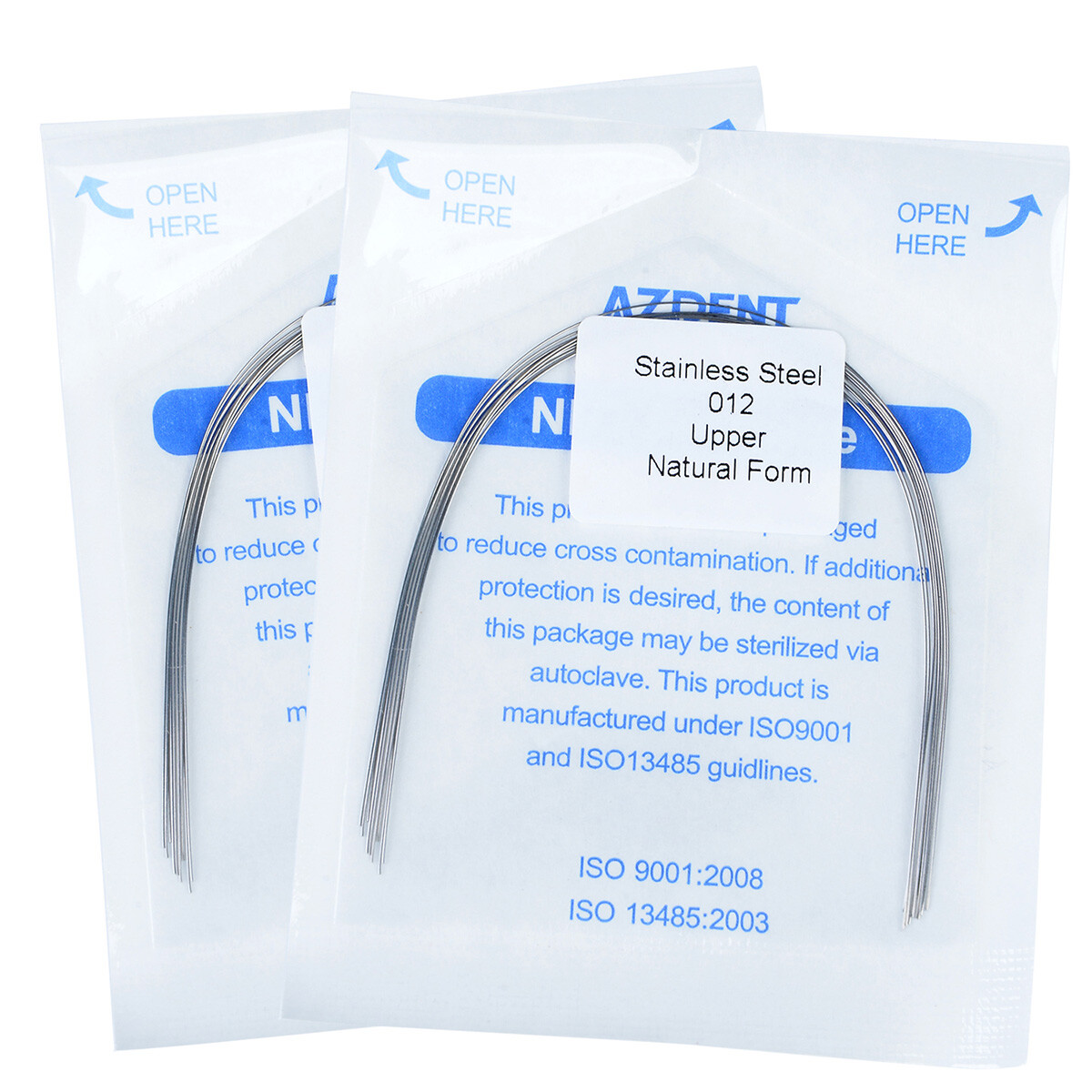 10 Packs AZDENT Dental Orthodontic Arch Wires Stainless Steel Round Natural Form