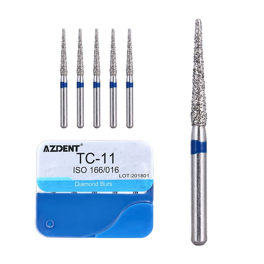 100Pcs 20 Types Dental Diamond Burs High Speed Handpiece Friction Grip AZDENT