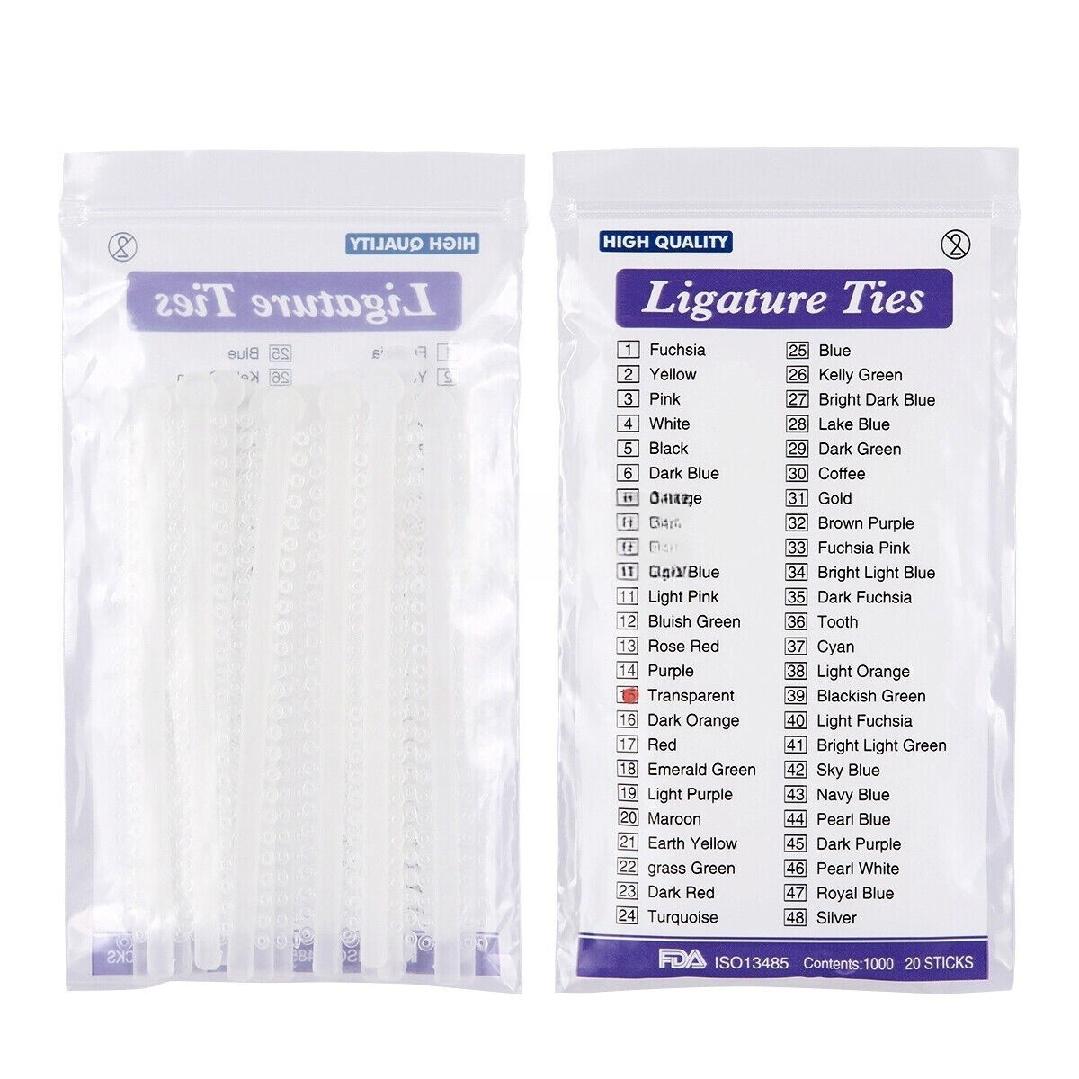 1000Pcs/Pack Dental Orthodontic Ligature Elastic Rubber Bands Braces Clear/Black