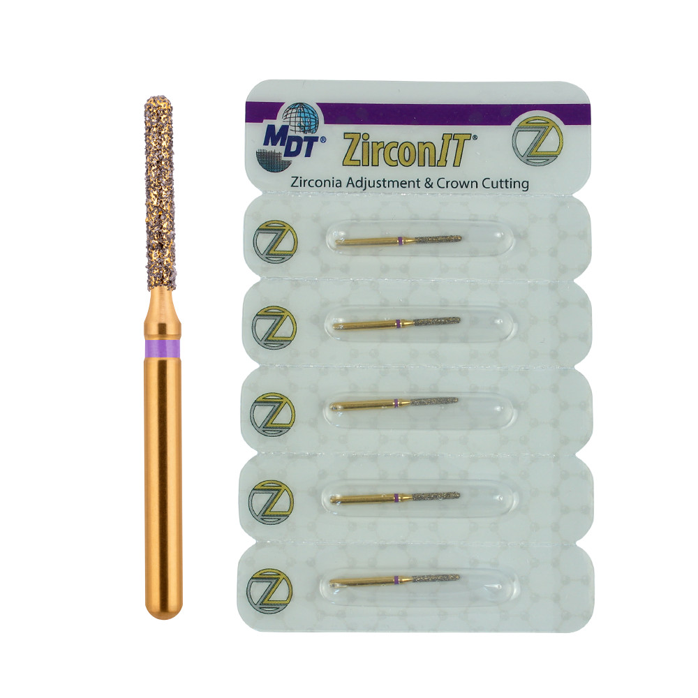 Dental Round End Cylinder Z141 FG ZirconIT ZRT Diamond Burs Stainless Steel