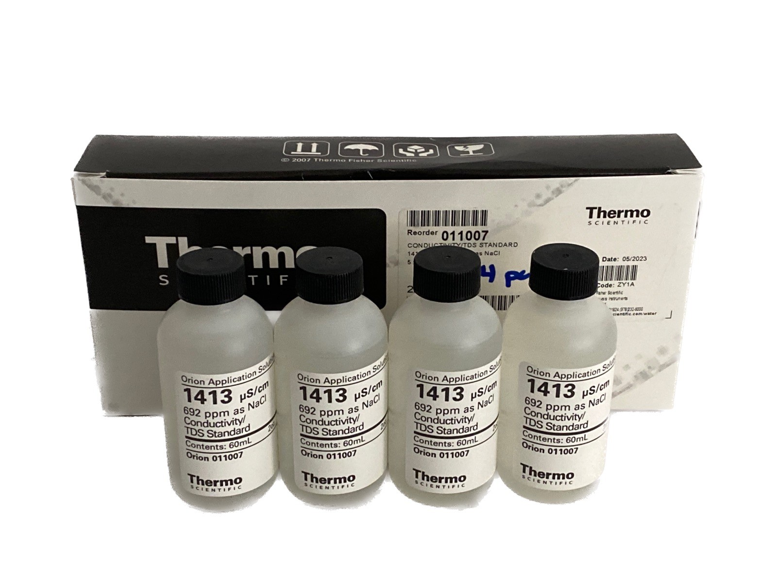 NOS (4) THERMO ORION Conductivity TDS Standard Solution 4x60mL 1413uS/cm 011007