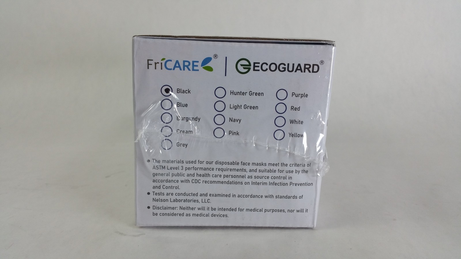 New FriCare EcoGuard 50 Count Black Kids Face Mask 5.75 X 3.75 in.