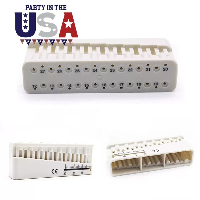 1Pcs Dental Endodontic File Holder Block w Endo Measuring Ruler Autoclavable USA