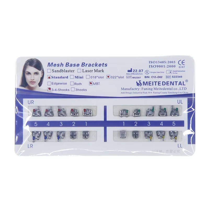 10 Cards Dental Orthodontic Brackets MIM Monoblock Mini Roth/MBT 022 345 Hooks
