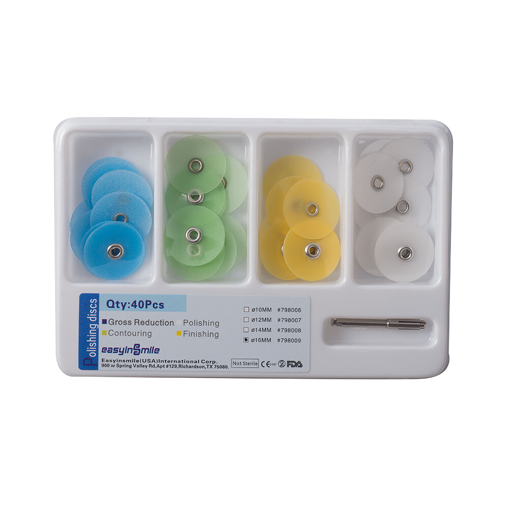 40pcs Dental Composite Finishing Polishing Discs Metal Bush Mandrel Easyinsmile