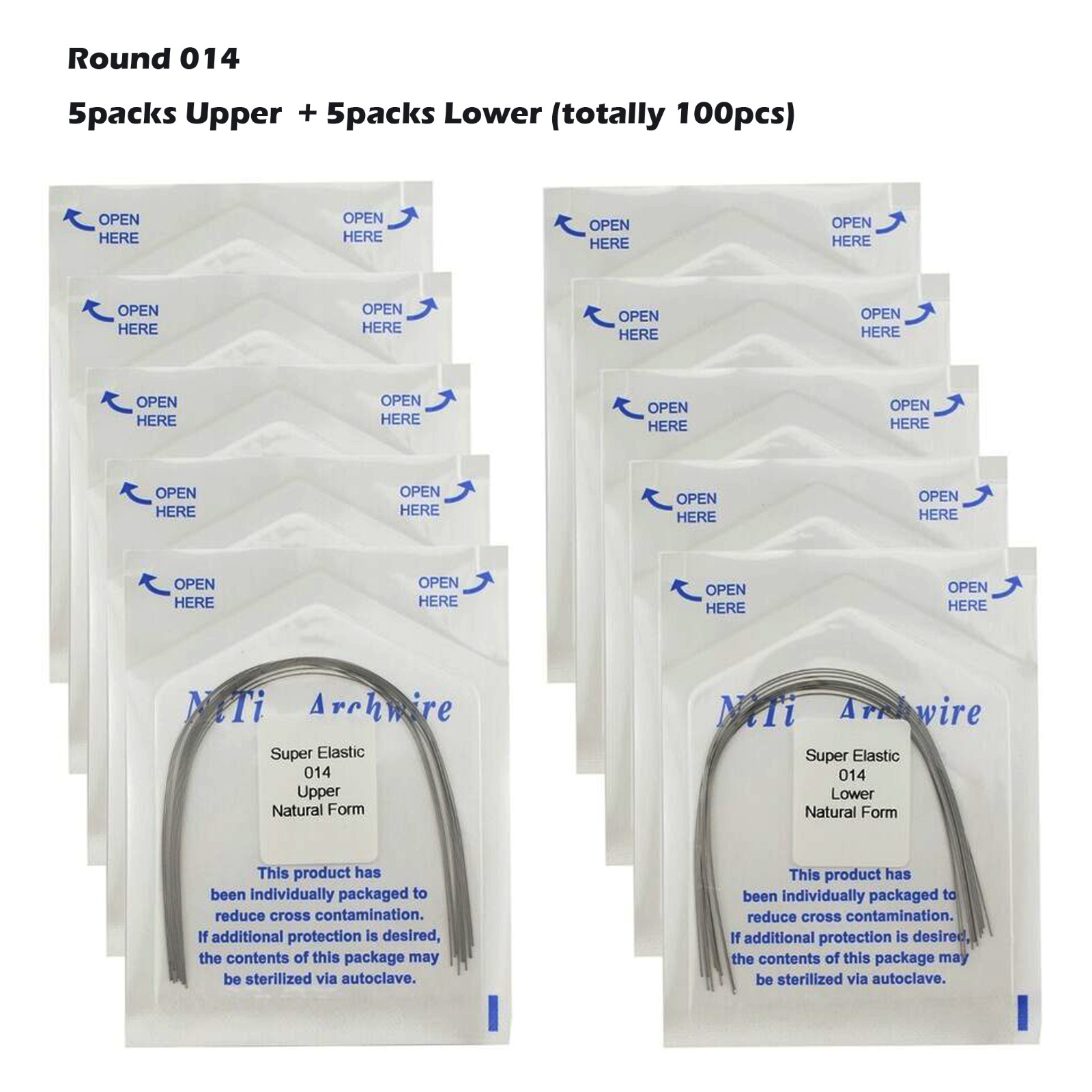 Dental Orthodontic Arch Wire Ligature Ties Niti Natural Brackets Rubber Bands