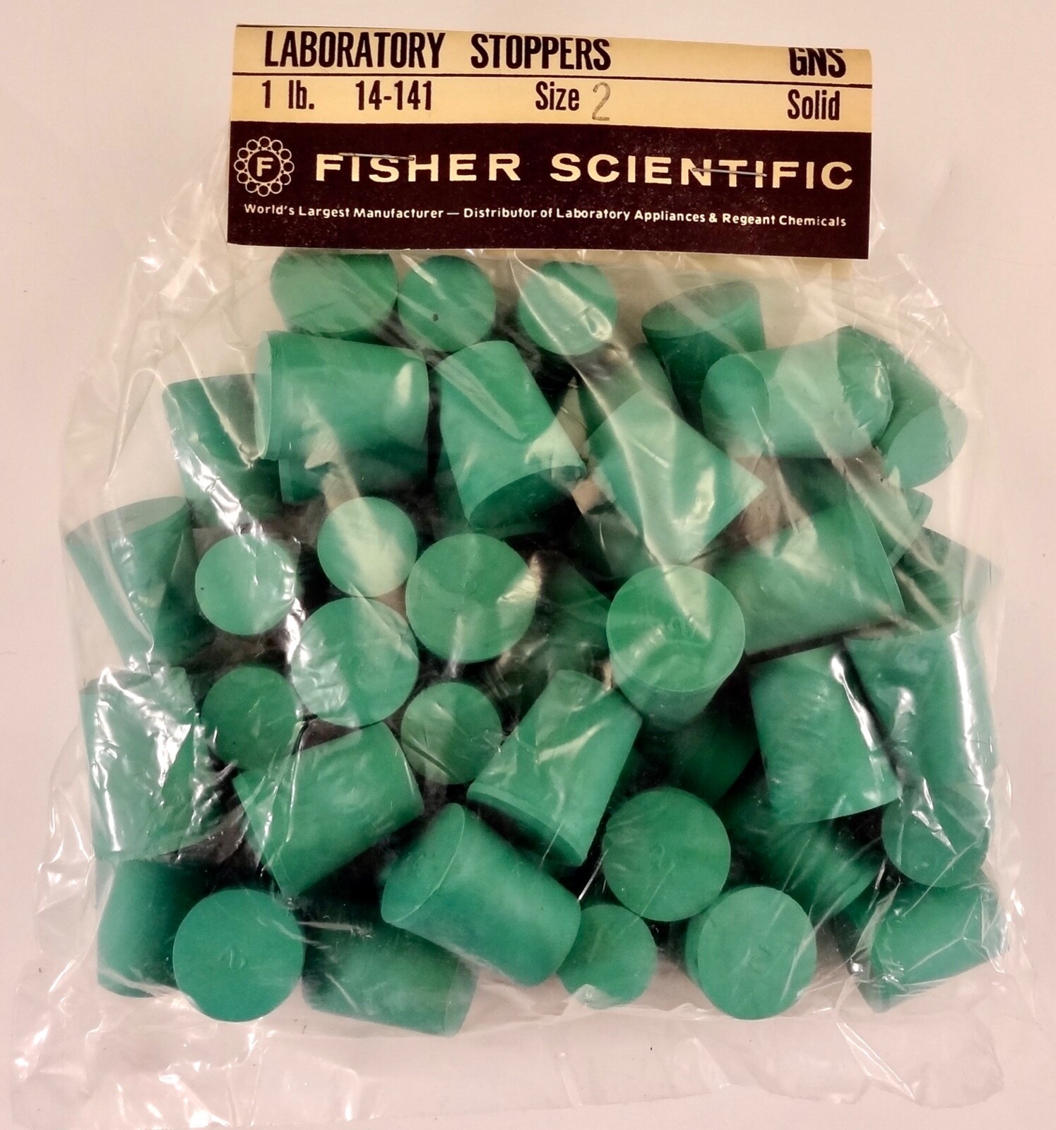 Fisher Scientific, 1 Pound Bag Of 14-141 Size 2 Solid Rubber Laboratory Stoppers