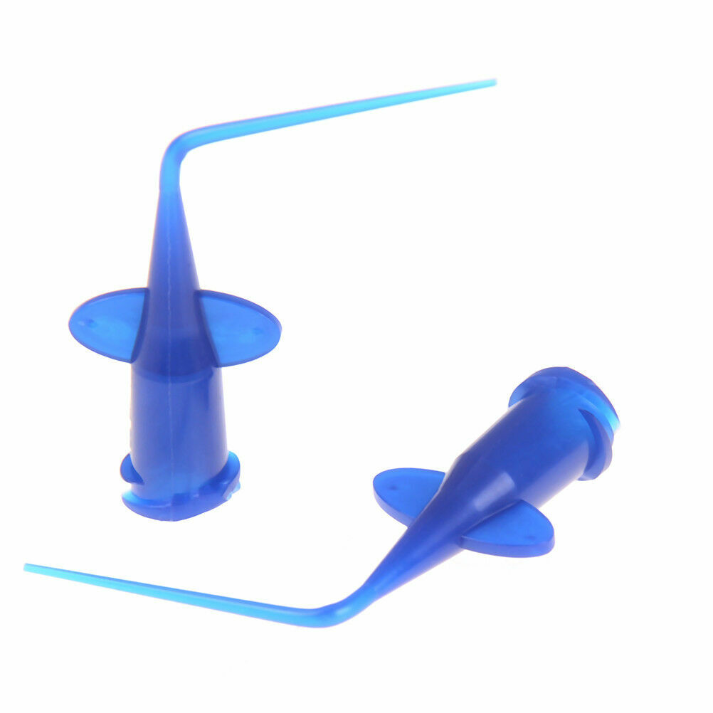 Dental Endo Disposable Syringe Tips Irrigation Needle Curved Tips Flexible Blue
