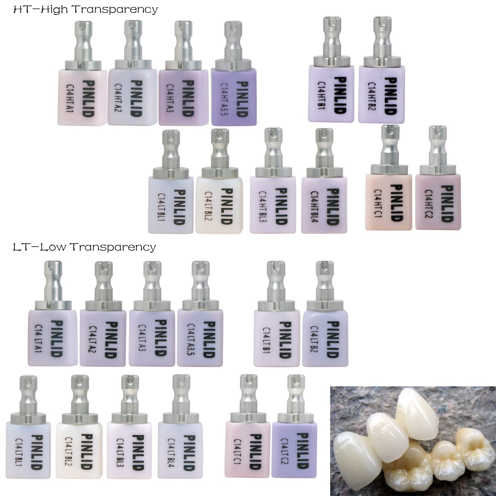 US C14 Dental Emax Glass Ceramic Blocks Lithium Disilicate CAD/CAM CEREC Blocks