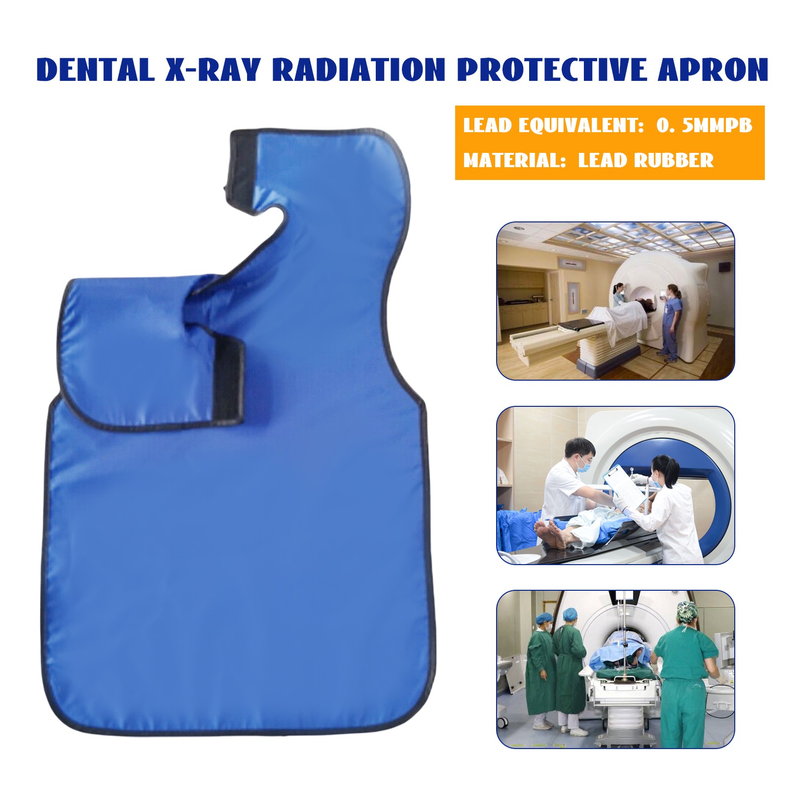 Adult Dental Lead X-Ray Apron w/ High Collar 0.5mmPb Medical Grade Lightweight