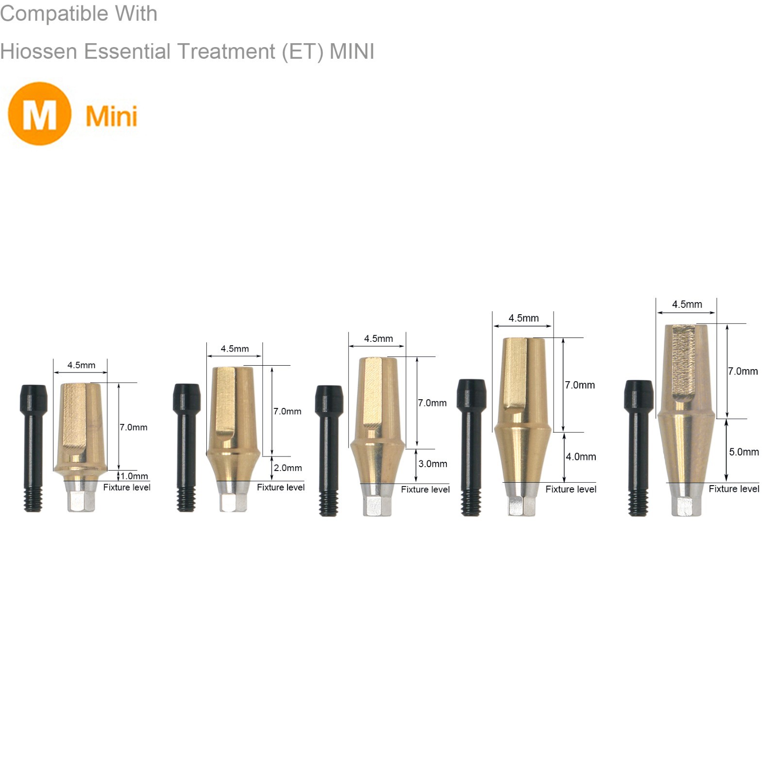 Dental Hex Straight Abutment with Screw Mini Regular Fit for Osstem Hiossen TS