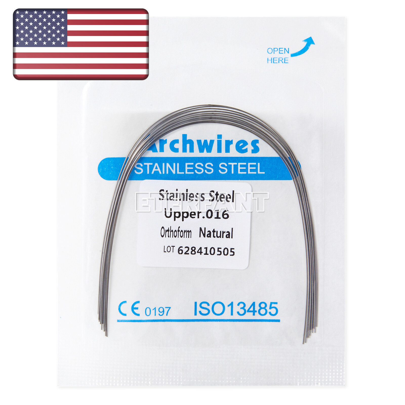 ETERFANT Dental Ortho Arch Wires Super Elastic NiTi/Stainless Steel Round US