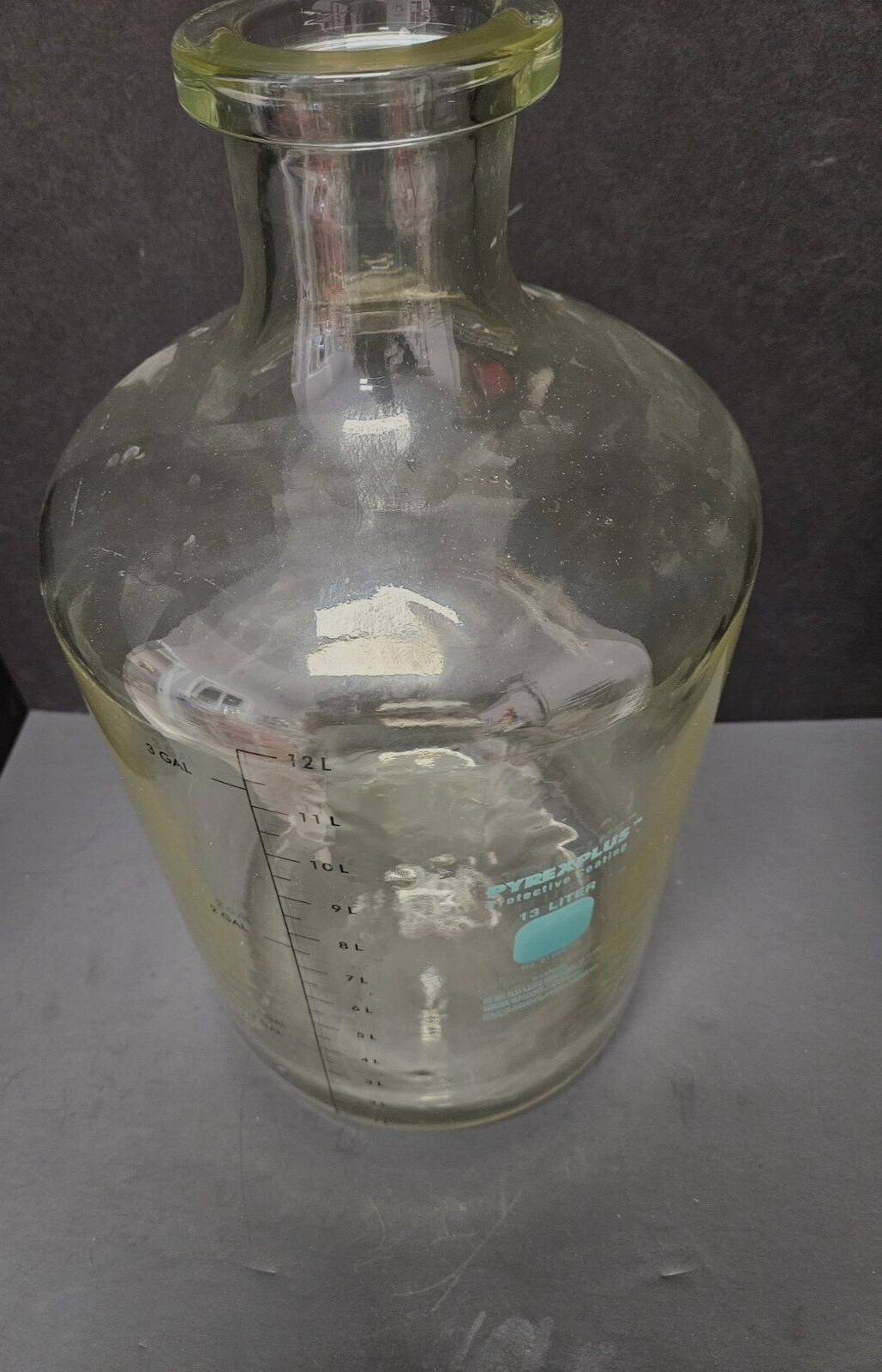 Corning Solution Bottle PyrexPlus Coated 13.25 L with Tooled Neck