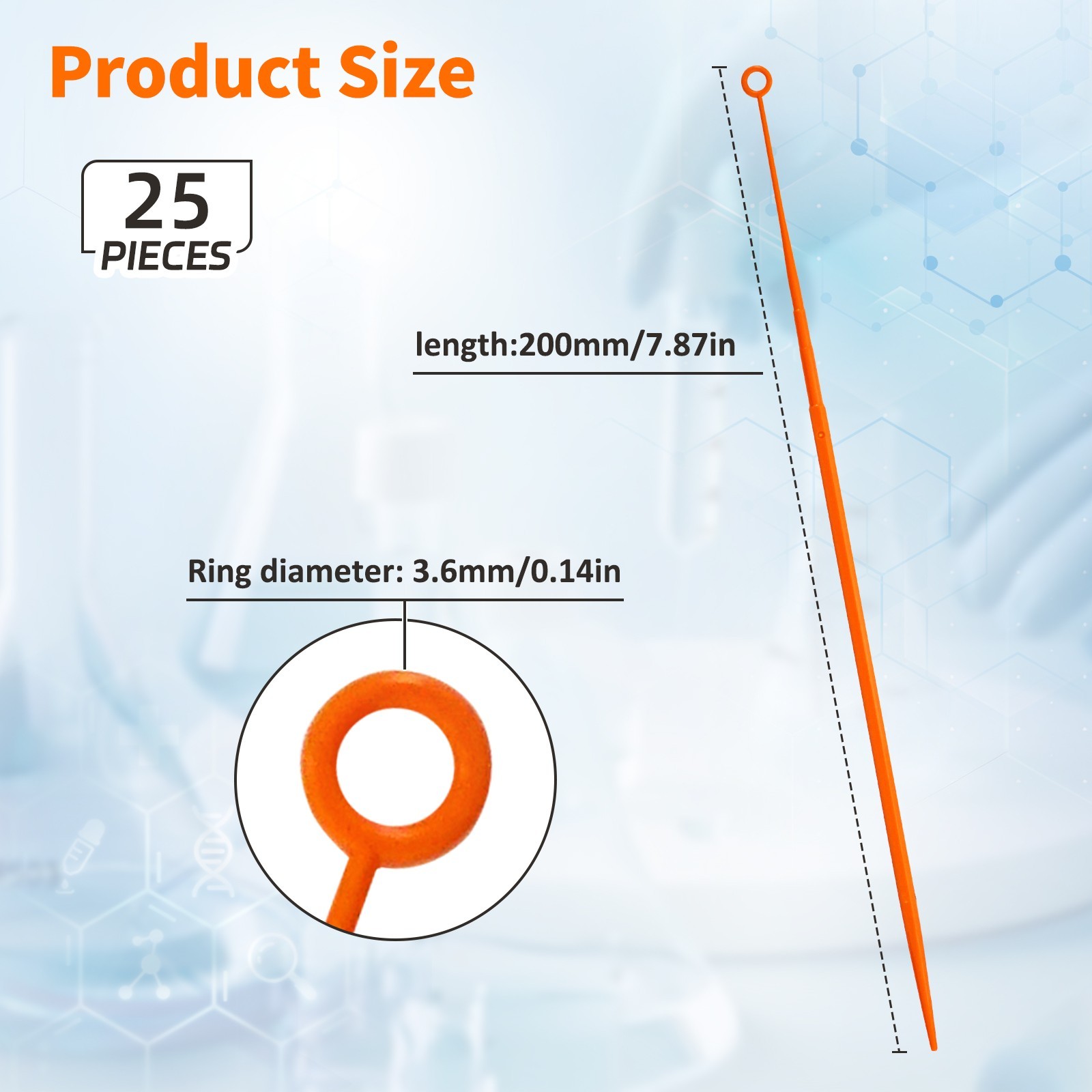 Biologix 1ul/10ul Inoculating Loop, Sterile, Polystyrene, 25/Bag