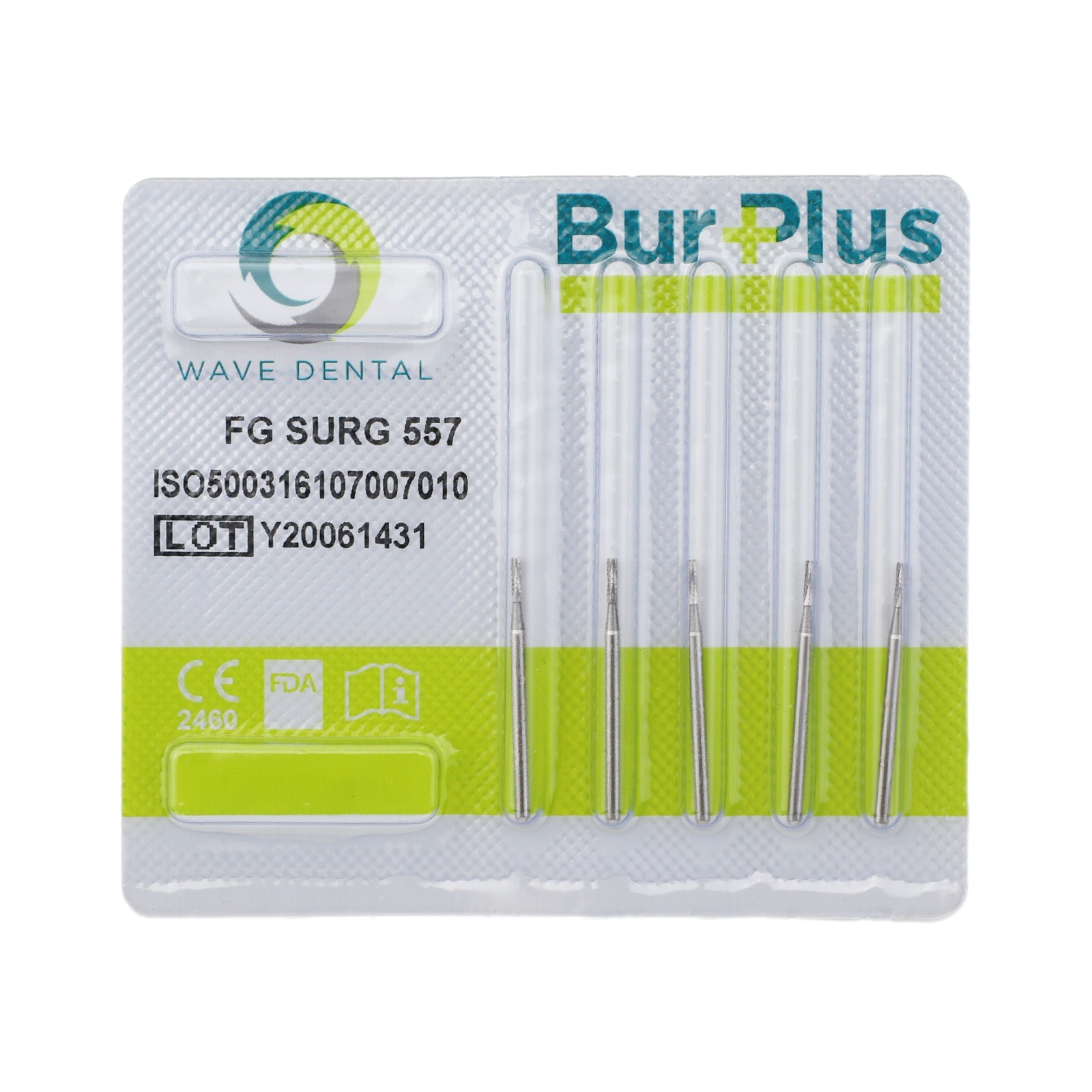 WAVE Dental Carbide Oral Surgical Bur FG 557 SL Length 25mm Friction Grip Burs